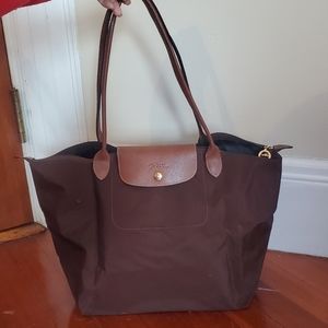Longchamp large brown le pliage tote